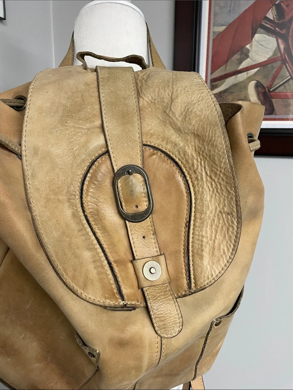 Patricia Nash Vasto Italian Leather Backpack Tan